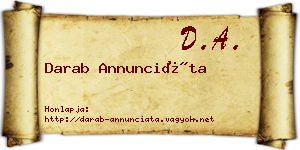 Darab Annunciáta névjegykártya